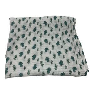 Aden & Anais Blue Cactus Succulent Plant Print Muslin Swaddle Blanket Cotton